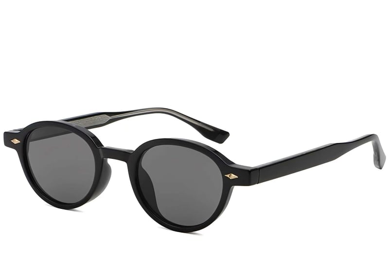 Oval Black Plastic Sunglasses #BS2503-0376