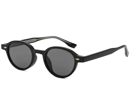 Oval Black Plastic Sunglasses #BS2503-0376