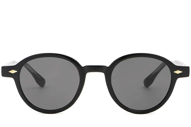 Oval Black Plastic Sunglasses #BS2503-0376