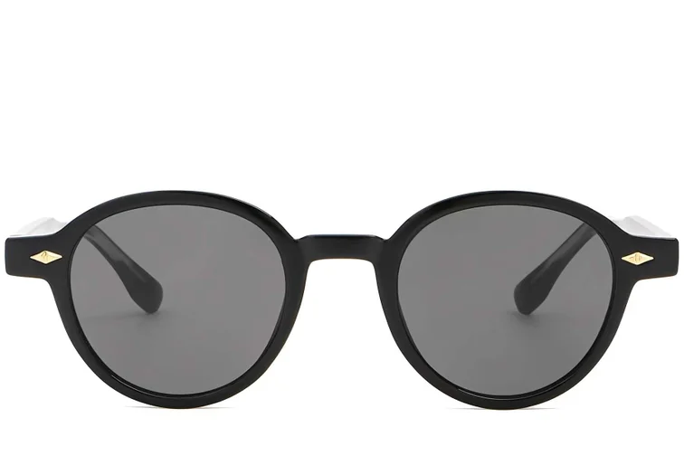 Occhiali da sole ovali in plastica nera #BS2503-0376