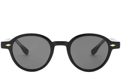 Oval Black Plastic Sunglasses #BS2503-0376