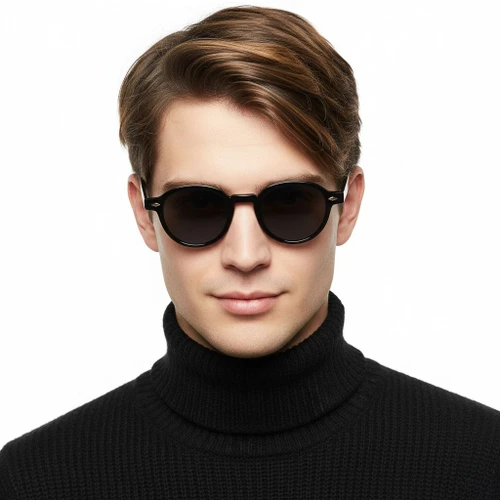 Oval Black Plastic Sunglasses #BS2503-0376