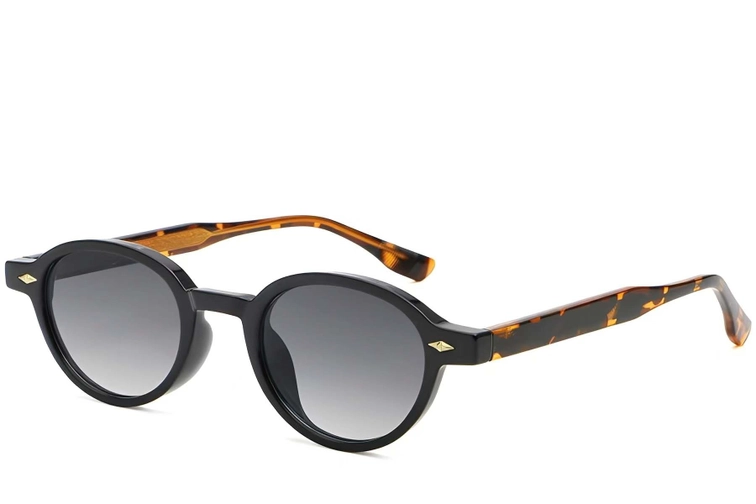 Oval Black Plastic Sunglasses #BS2503-0377