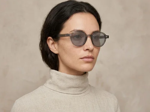 Lunettes de soleil ovales en plastique gris #BS2503-0378