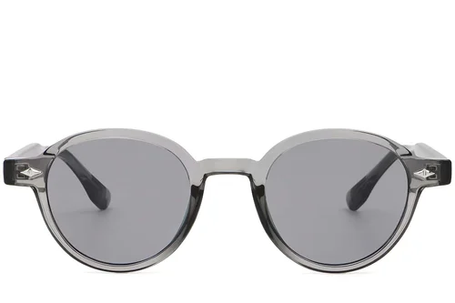 Lunettes de soleil ovales en plastique gris #BS2503-0378