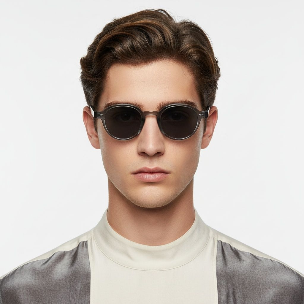 Oval Gray Plastic Sunglasses #BS2503-0378