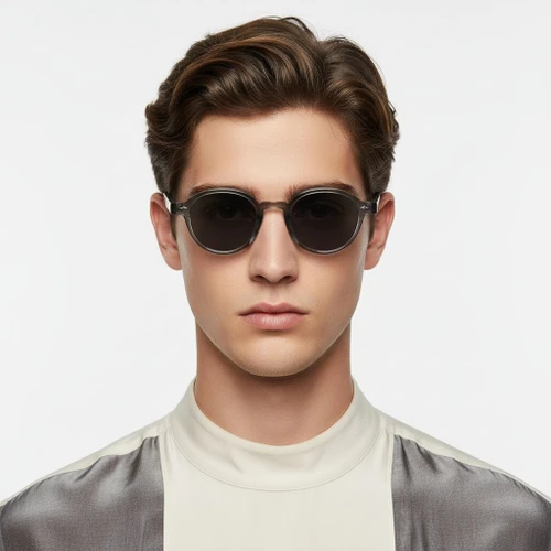 Oval Gray Plastic Sunglasses #BS2503-0378