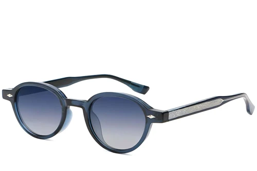 Ovale blaue Kunststoff-Sonnenbrille #BS2503-0379
