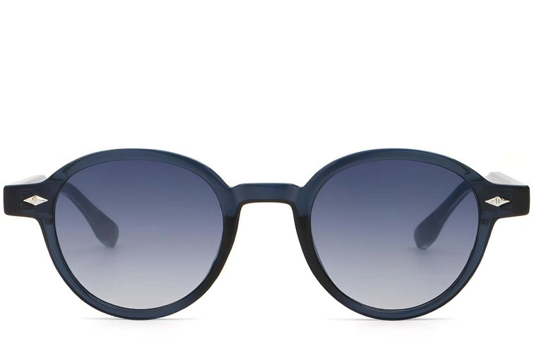 Occhiali da sole ovali in plastica blu #BS2503-0379