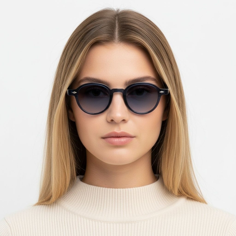 Oval Blue Plastic Sunglasses #BS2503-0379