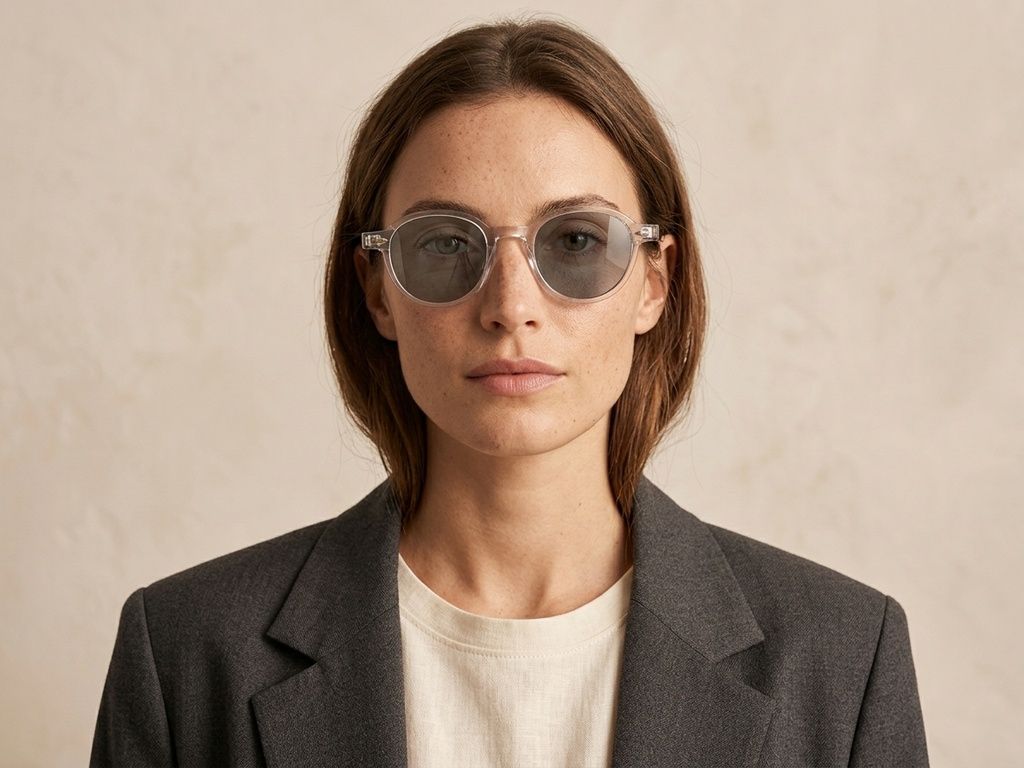 Gafas de sol ovaladas de plástico transparente #BS2503-0380