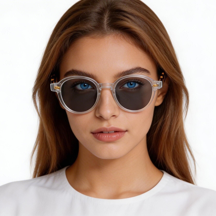 Gafas de sol ovaladas de plástico transparente #BS2503-0380