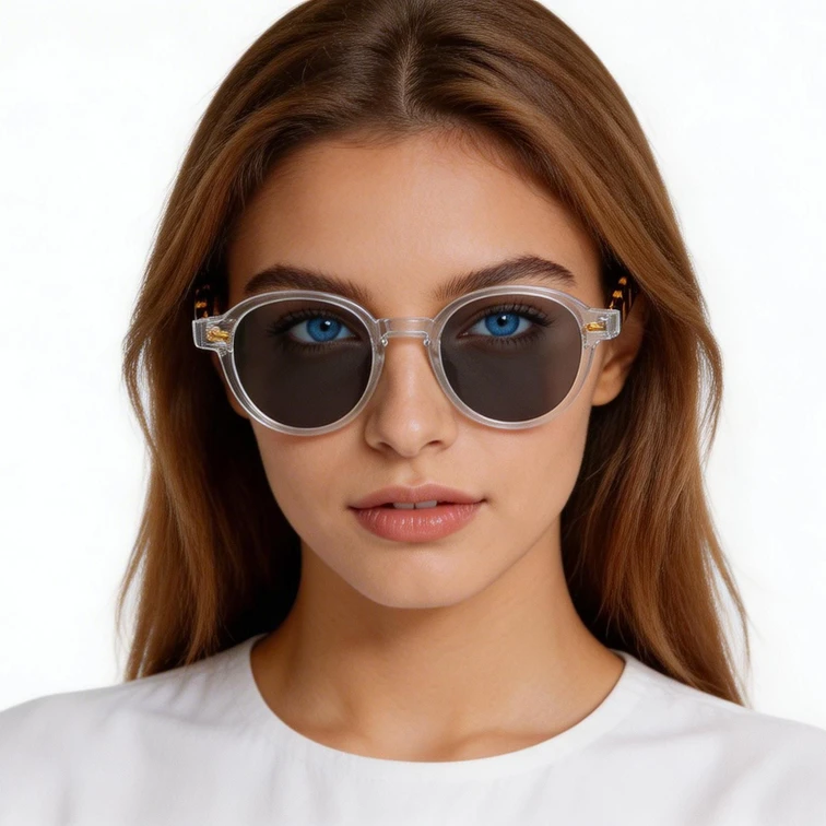 Gafas de sol ovaladas de plástico transparente #BS2503-0380