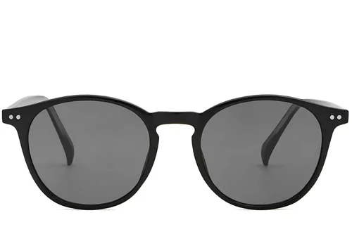 Lunettes de soleil ovales en plastique noir #BS2503-0381