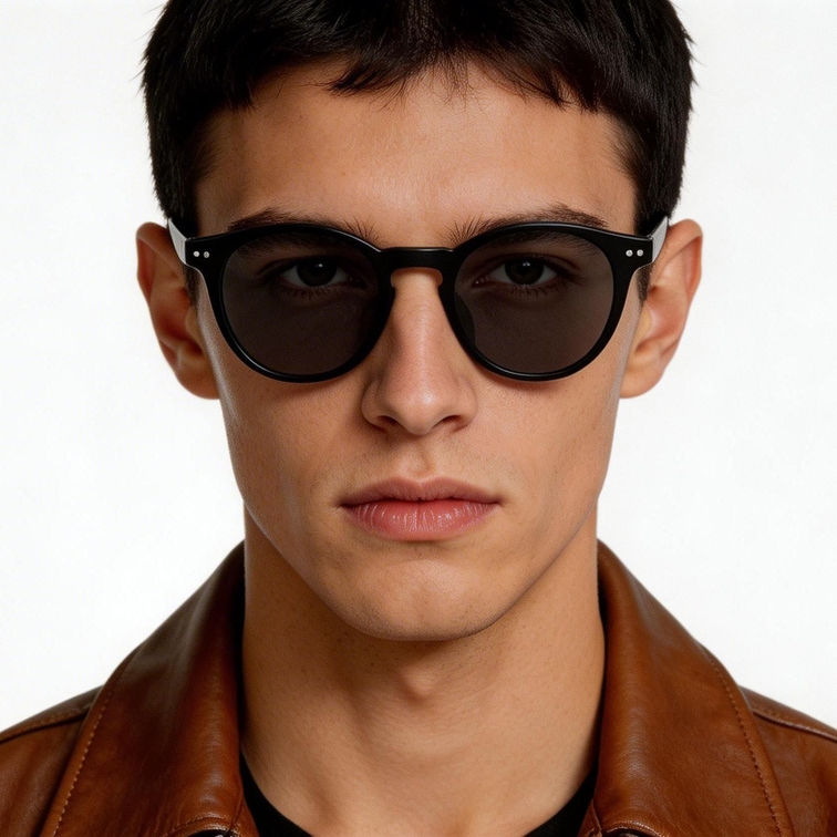 Oval Black Plastic Sunglasses #BS2503-0381