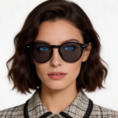 Gafas de sol ovaladas de plástico negro n.° BS2503-0381