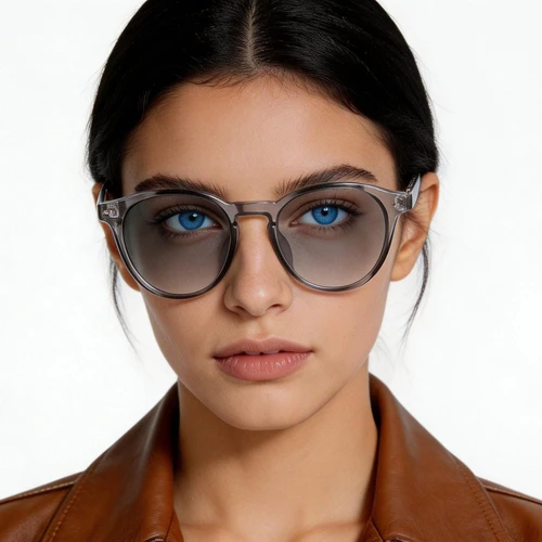 Occhiali da sole ovali in plastica viola #BS2503-0382