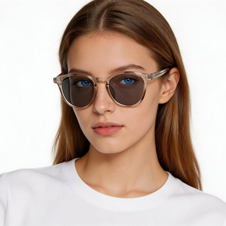 Oval Gray Plastic Sunglasses #BS2503-0384