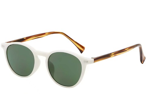 Oval White Plastic Sunglasses #BS2503-0385