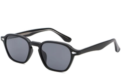 Geometric Black Plastic Sunglasses #BS2503-0386