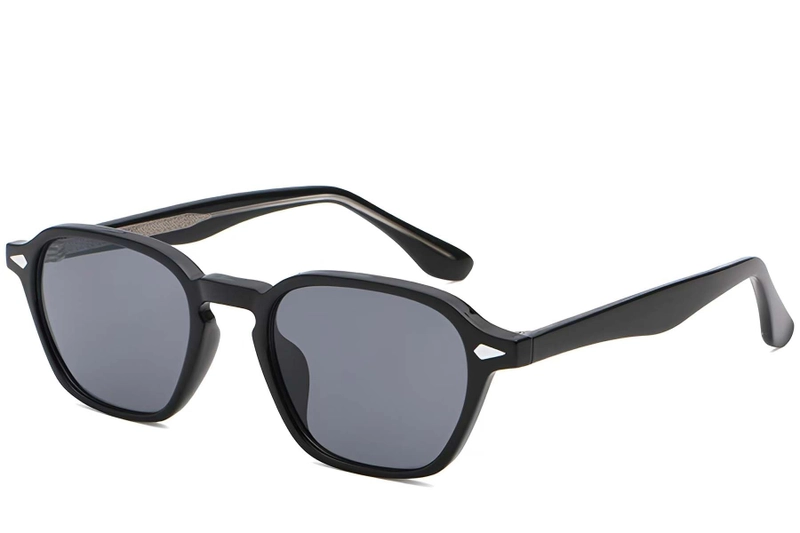 Geometric Black Plastic Sunglasses #BS2503-0386