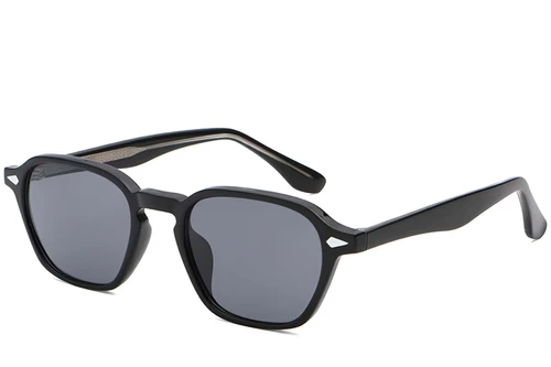 Geometric Black Plastic Sunglasses #BS2503-0386