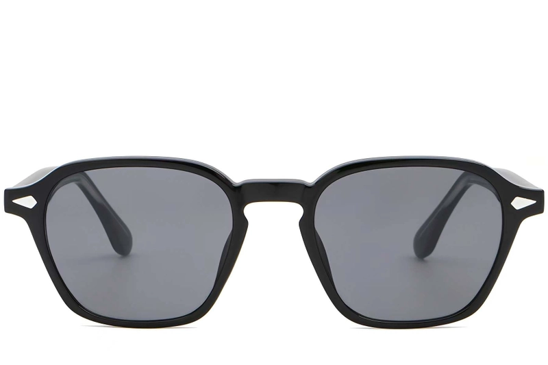 Geometric Black Plastic Sunglasses #BS2503-0386