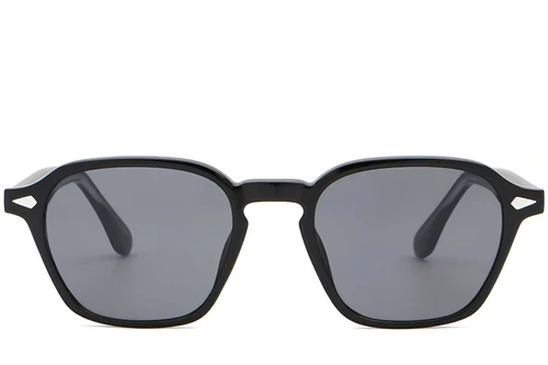Geometric Black Plastic Sunglasses #BS2503-0386