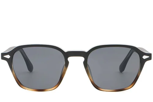 Lunettes de soleil géométriques en plastique écaille de tortue #BS2503-0387