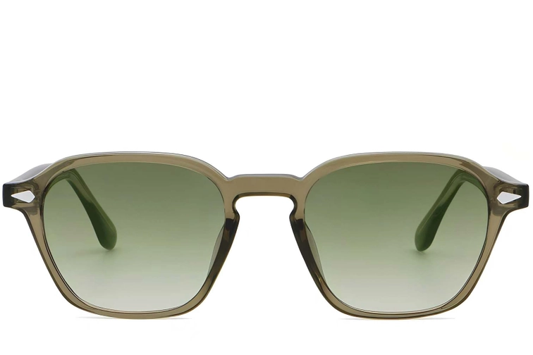 Geometric Green Plastic Sunglasses #BS2503-0389