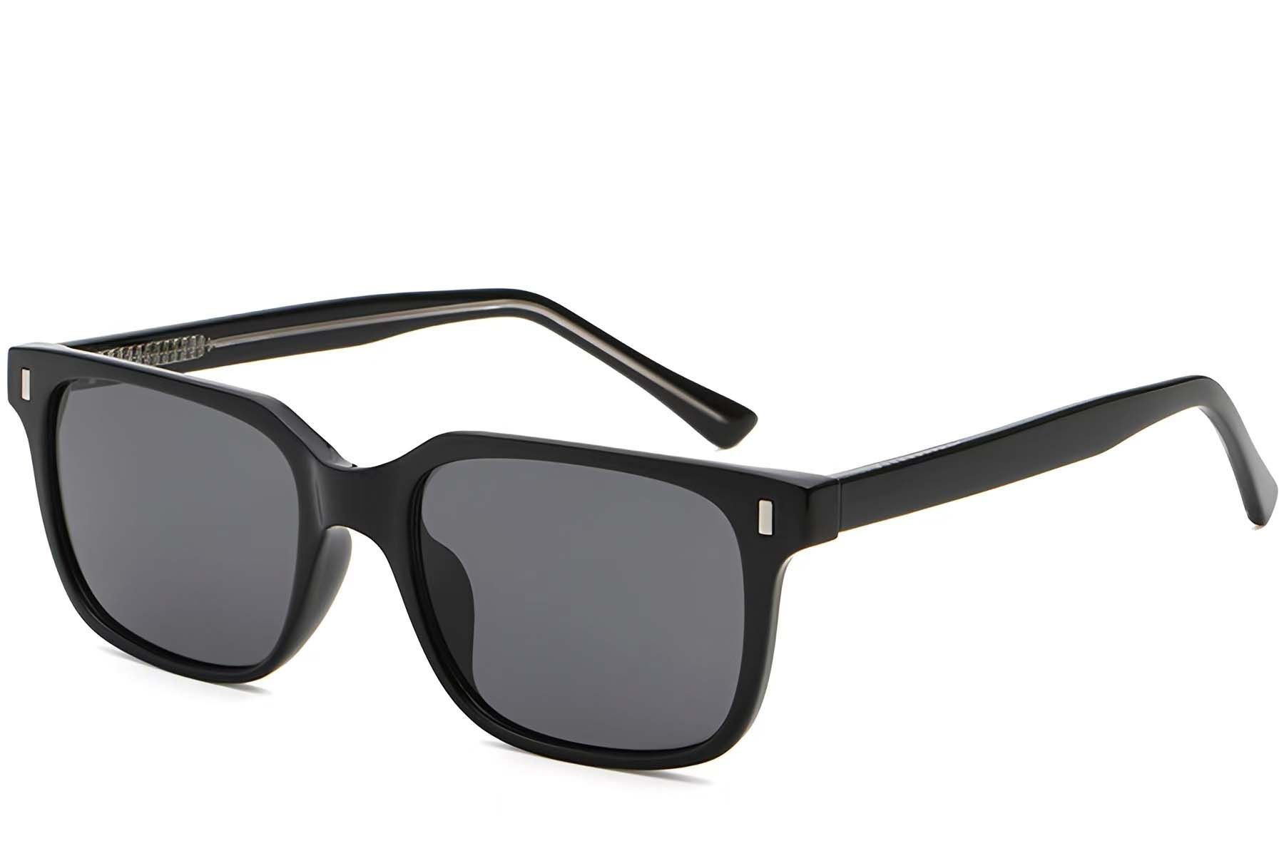 Rectangular Black Plastic Sunglasses #BS2503-0392