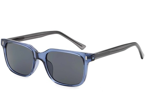 Lunettes de soleil rectangulaires en plastique bleu #BS2503-0394