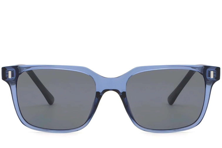 Gafas de sol rectangulares de plástico azul #BS2503-0394