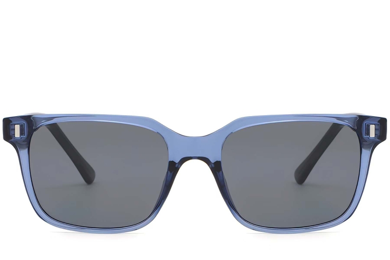 Rechthoekige blauwe plastic zonnebril #BS2503-0394