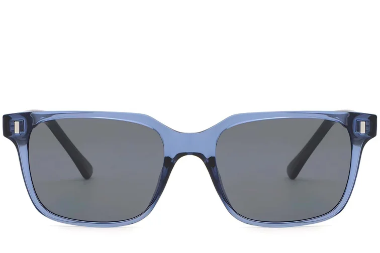 Gafas de sol rectangulares de plástico azul #BS2503-0394