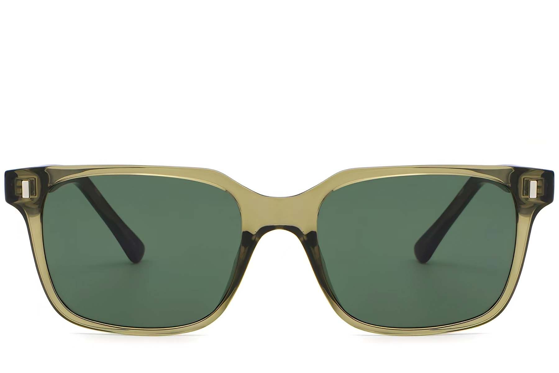 Rechthoekige groene plastic zonnebril #BS2503-0395