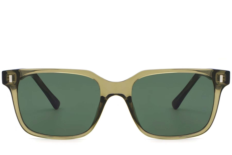 Rechthoekige groene plastic zonnebril #BS2503-0395