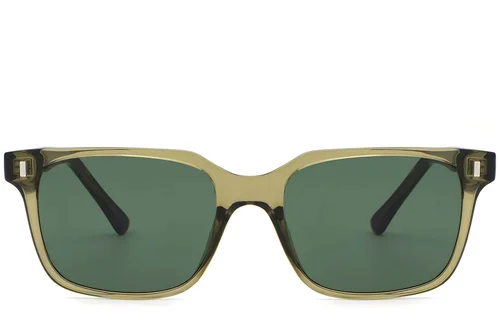 Lunettes de soleil rectangulaires en plastique vert #BS2503-0395