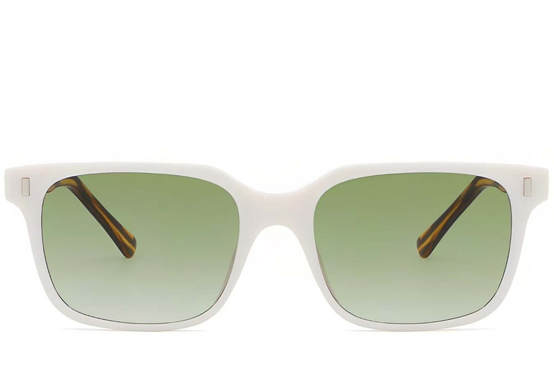 Rechteckige weiße Kunststoff-Sonnenbrille #BS2503-0396