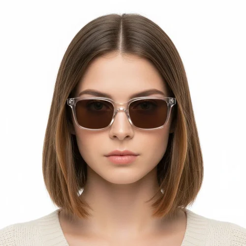 Lunettes de soleil rectangulaires en plastique transparent #BS2503-0397