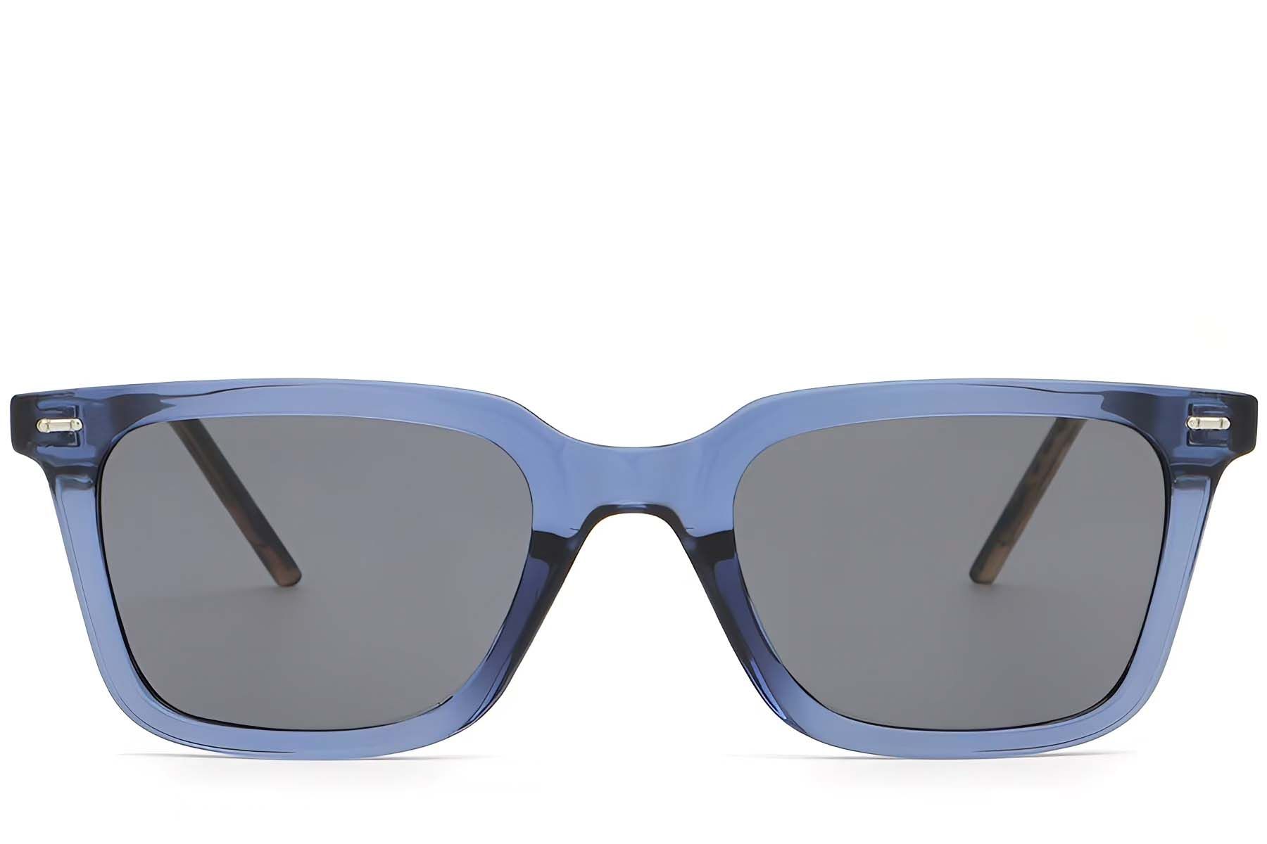 Rectangular Blue Plastic Sunglasses #BS2503-0398