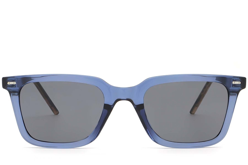 Rechthoekige blauwe plastic zonnebril #BS2503-0398