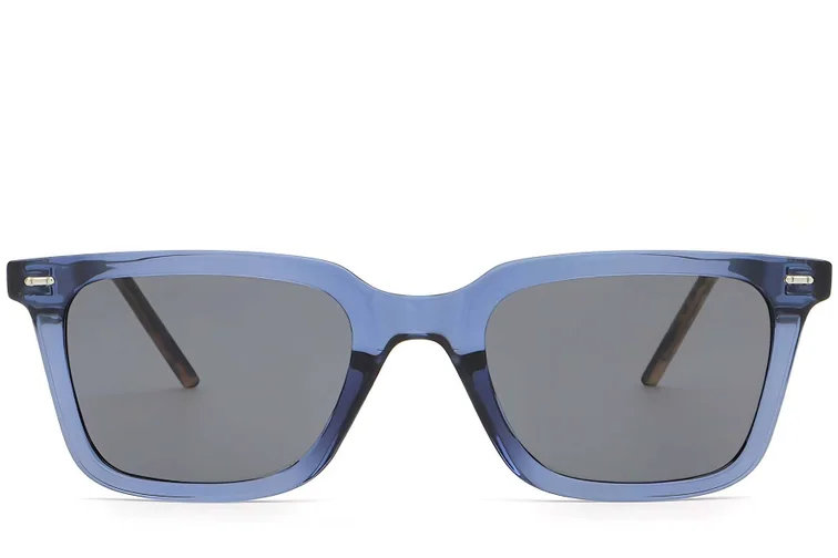 Rechteckige blaue Kunststoff-Sonnenbrille #BS2503-0398