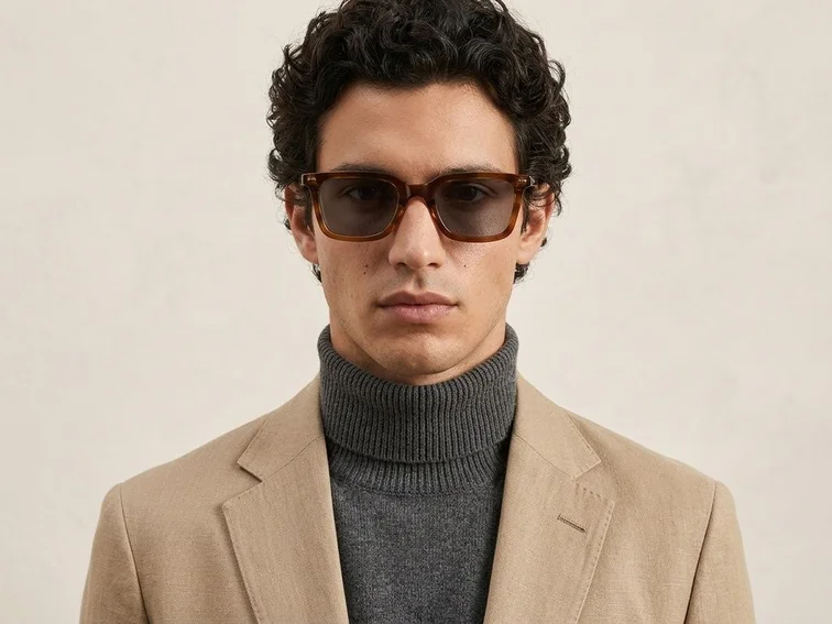 Rectangular Tortoiseshell Plastic Sunglasses #BS2503-0399