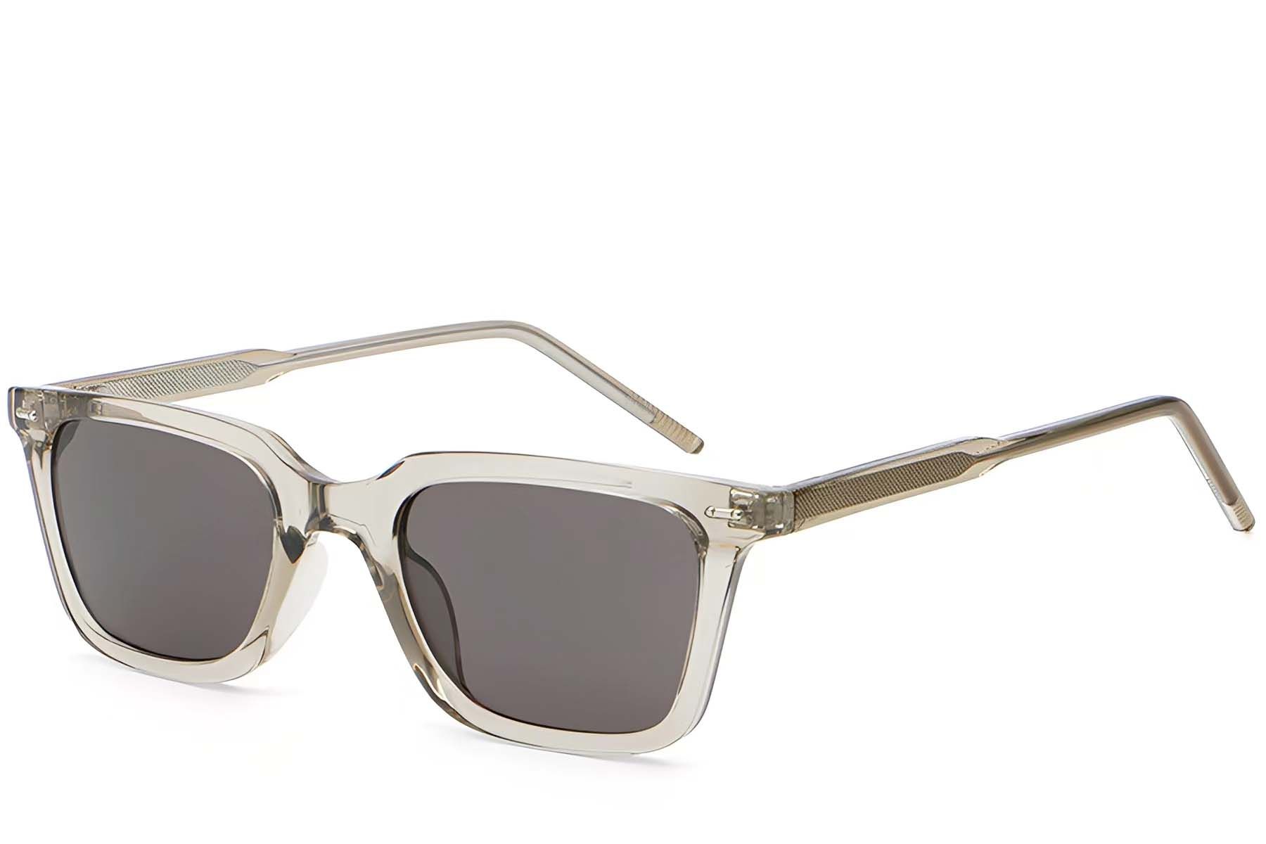 Rectangular Grey Plastic Sunglasses #BS2503-0400