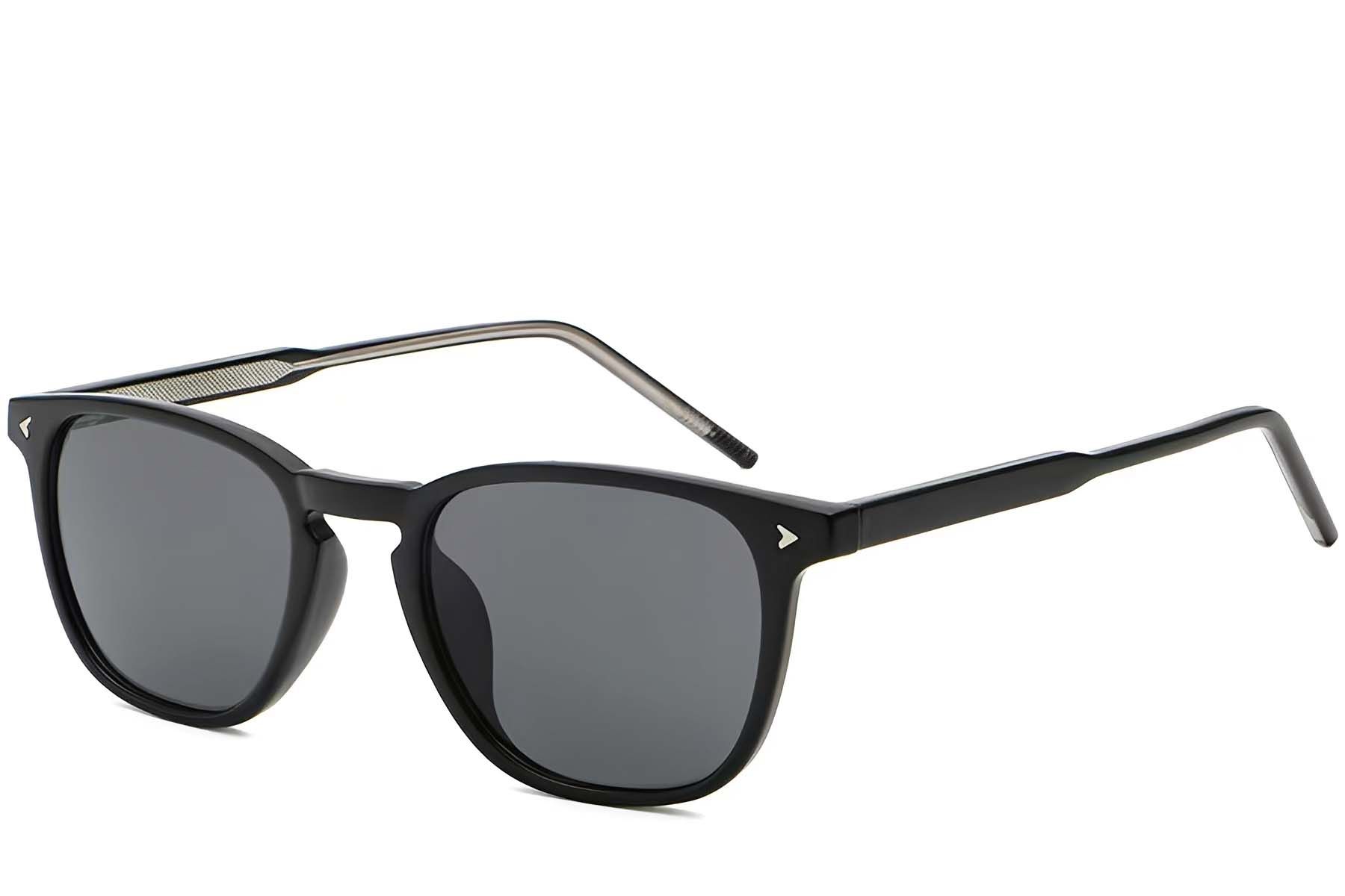 Rectangular Black Plastic Sunglasses #BS2503-0401