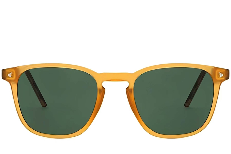 Lunettes de soleil rectangulaires en plastique orange #BS2503-0404