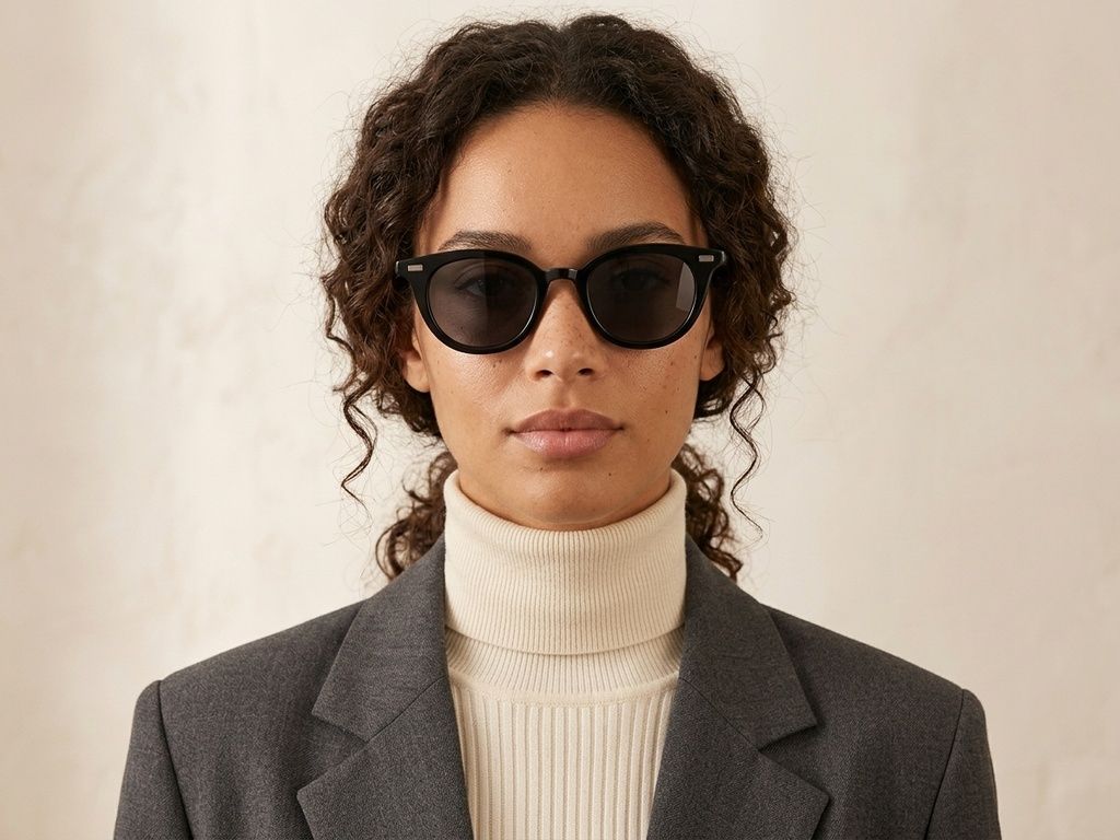 Oval Black Plastic Sunglasses #BS2503-0407