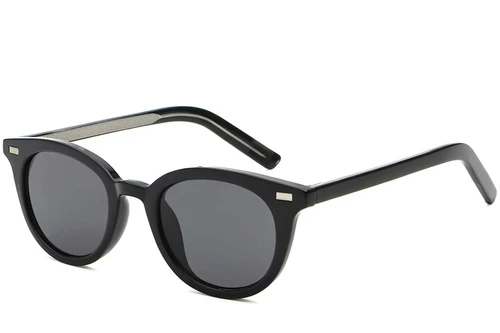 Oval Black Plastic Sunglasses #BS2503-0407