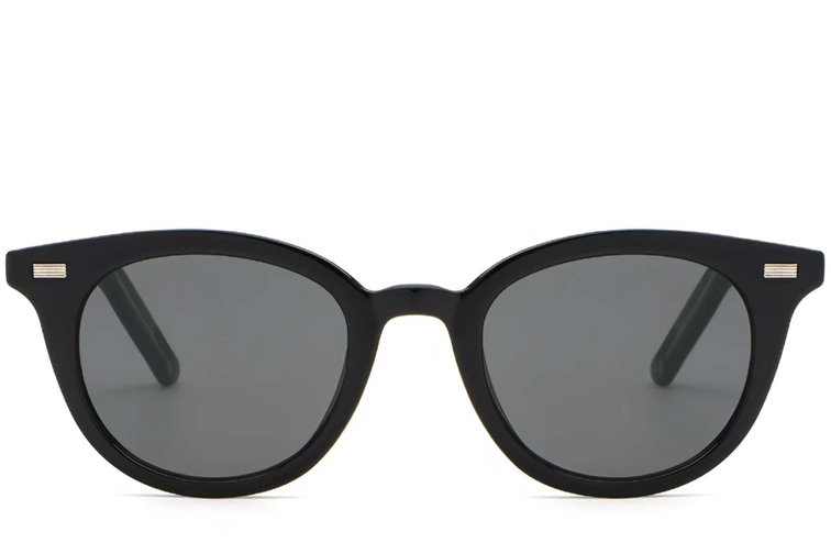 Occhiali da sole ovali in plastica nera #BS2503-0407